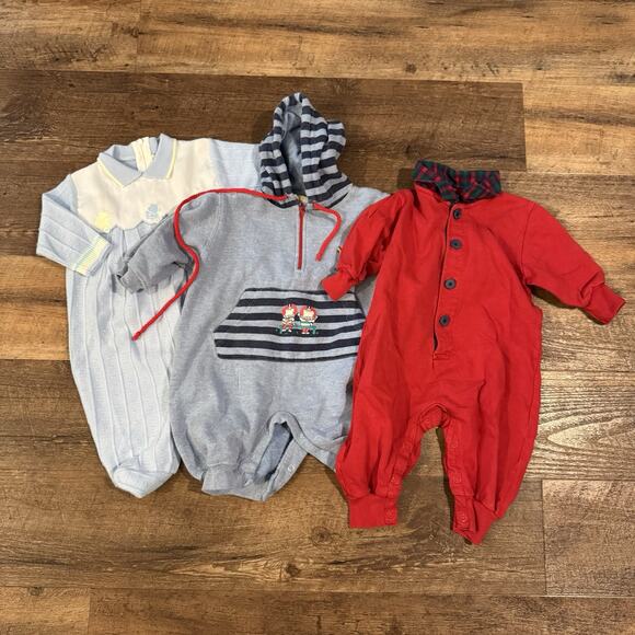 Vintage Baby Boy Clothes 3-6 Mo 3-Piece Lot 1990s Lands End Glynne Percy READ - Picture 1 of 16